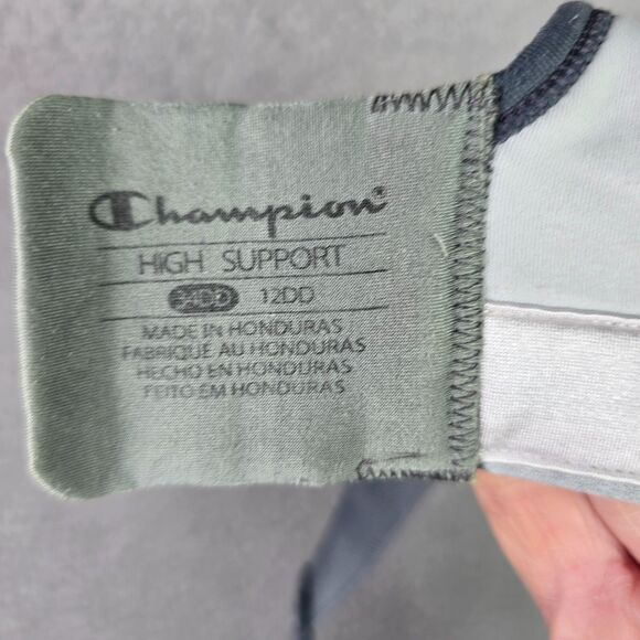 Champion High Support Sports Bra 34DD Oxford Gray Comfortable Straps Wicking - Picture 3 of 7